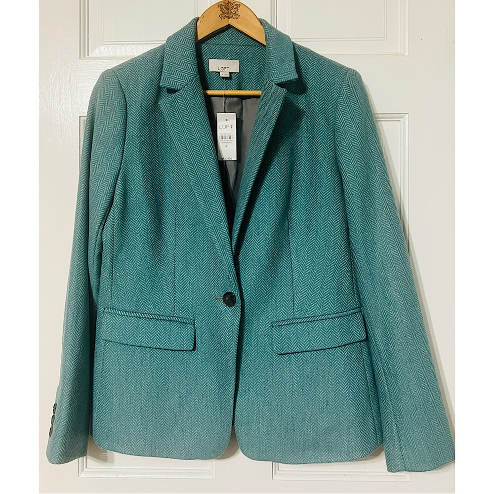 LOFT Teal Blazer Tailored Suit Jacket